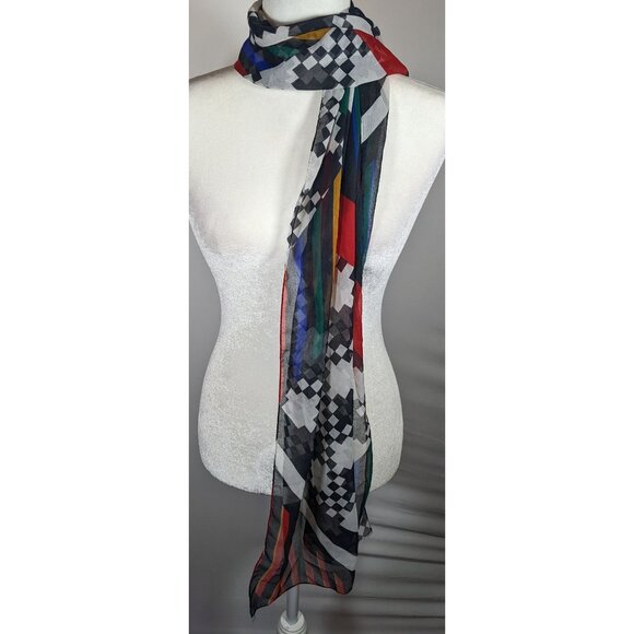 Vintage The Limited Rainbow Geometric Lightweight Scarf - Picture 7 of 10
